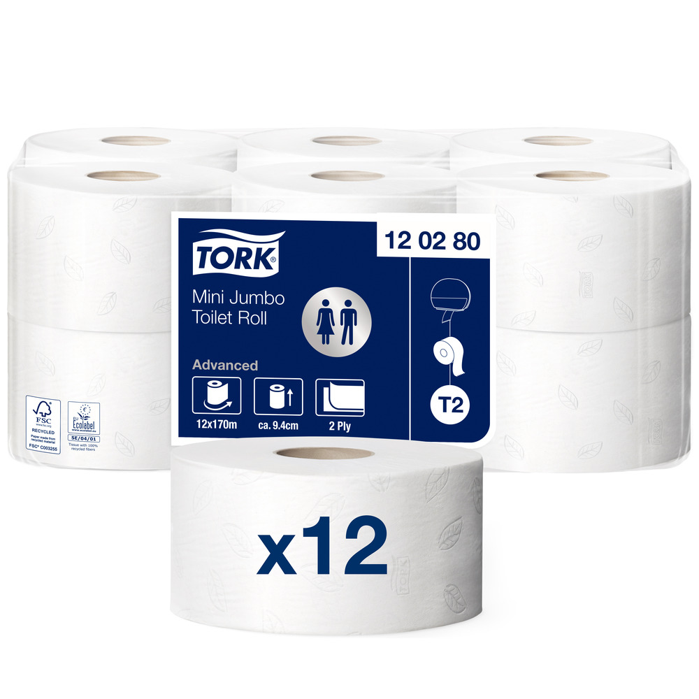 Tork T2 Advanced Mini Jumbo 2 ply Toilet paper