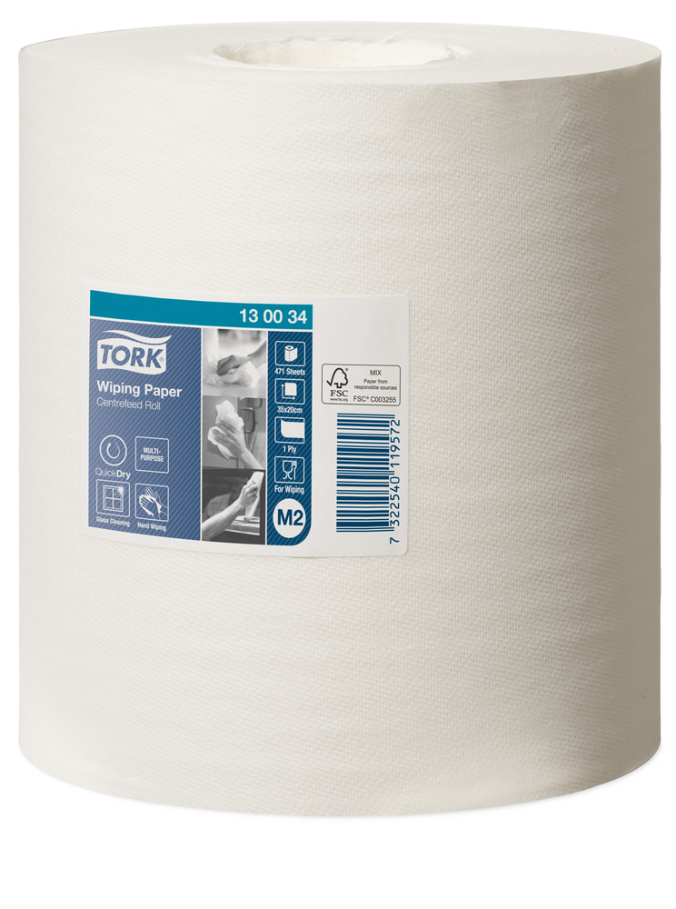 Tork M2 Basic 1 ply Wiping paper Centerfeed roll