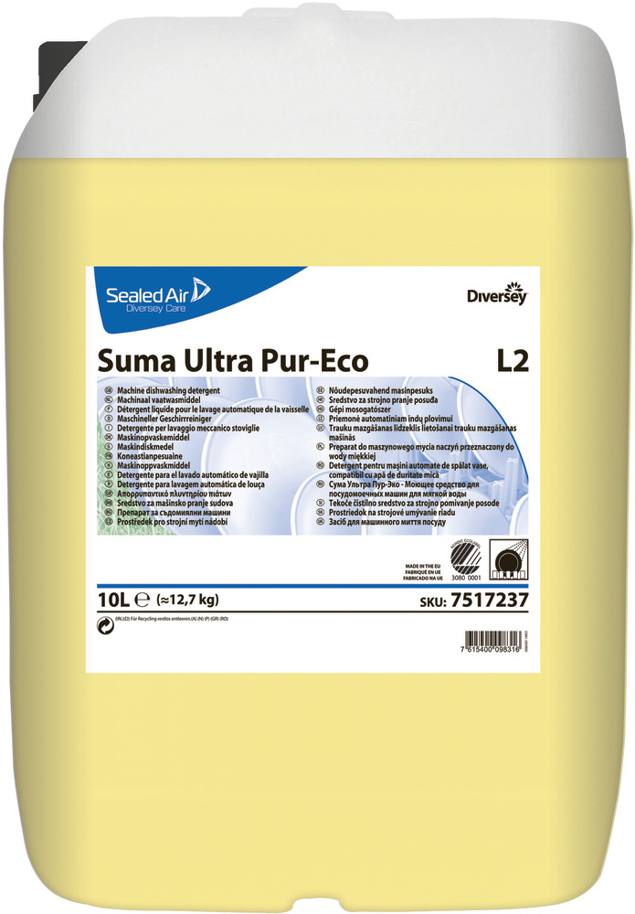 Suma Ultra Pur-Eco L2 machinaal vaatwasmiddel voor zachtwater