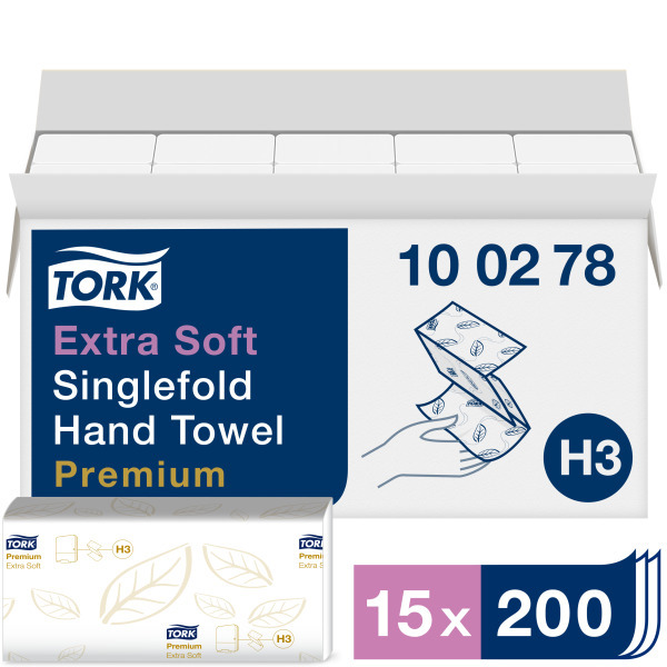 Tork H3 Premium C-fold extra soft flushable 2 ply Towel