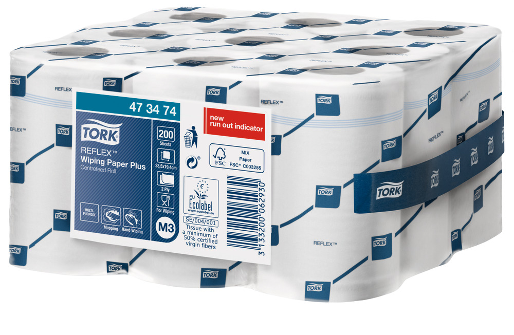 Tork M3 Reflex 2 ply Wiping paper Centerfeed roll