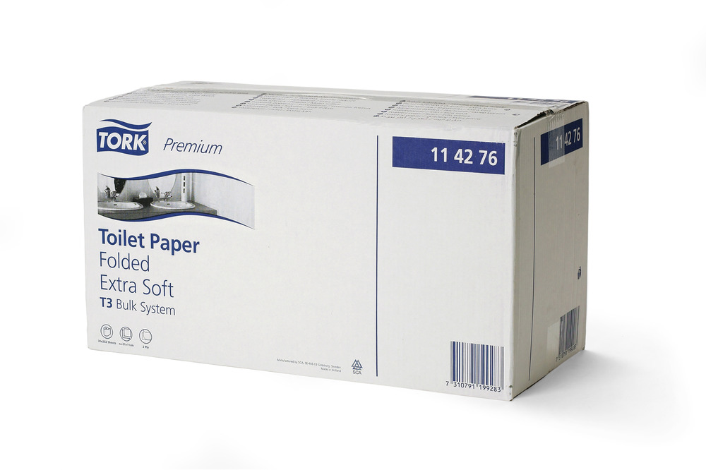 Tork T3 Premium 2 ply extra soft folded Toilet paper