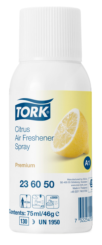 Spray odorizant Tork, A1; floral si tropical, transparent
