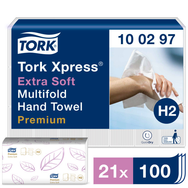 Tork H2 Xpress Multifold extra soft 2 ply Towel