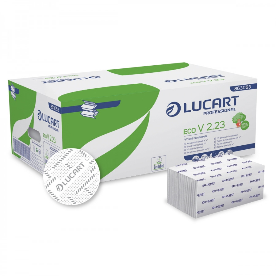 Lucart Eco handdoek V 2lgs 23x21 20x190