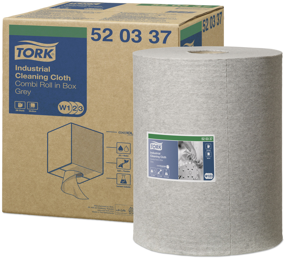 Tork W1/W2/W3 Industrial Cleaning Cloth Flexible Roll in Box