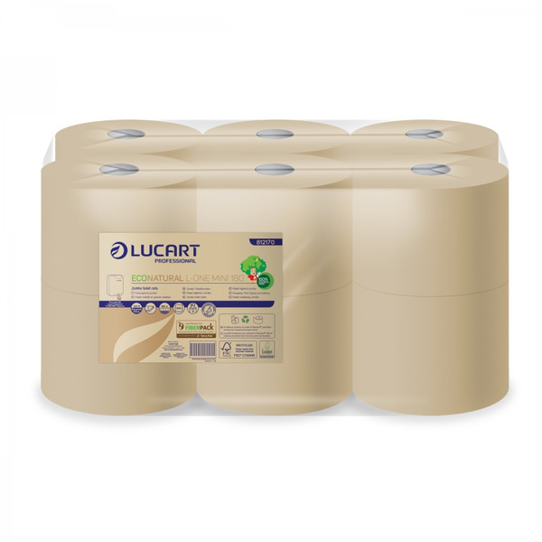 Lucart L-One Econatural Mini 180 belsőmag adagolású toalettpapír