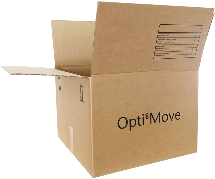 OptiMove Carton de déménagement/box pour livres avec double cannelure stable