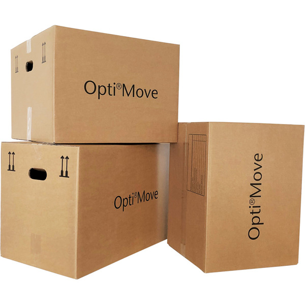 OptiMove Carton de déménagement/box pour livres avec double cannelure stable