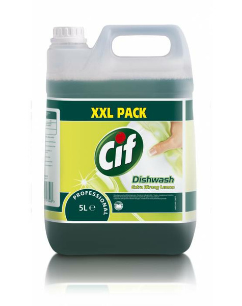 Detergent pentru spalare manuala vesela Cif Pro Formula; Extra-Strong, Lemon; 2 X 5L