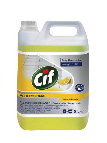 Detergent universal Cif Pro Formula, Lemon Fresh; 2 X 5L