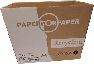 Papierbak van 100% recycleerbaar golfkarton