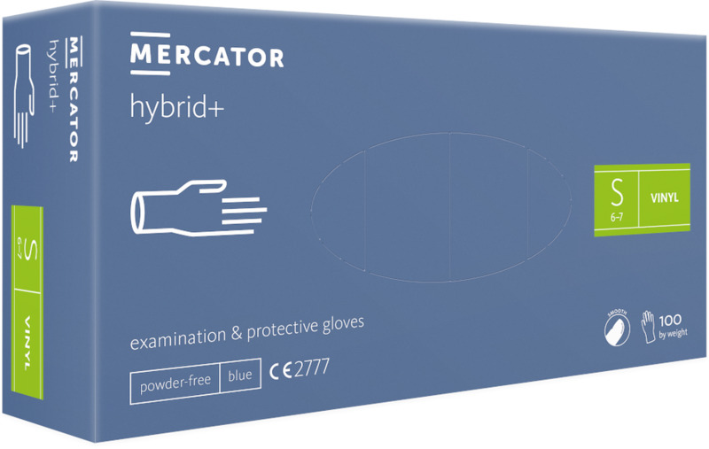 Mercator hybrid+ vinil kesztyű, púdermentes