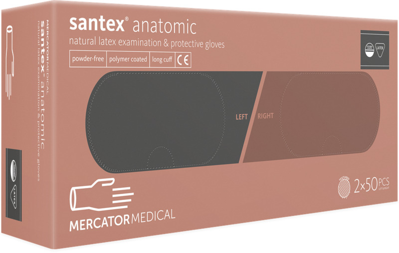Santex Anatomic púdermentes latex kesztyű