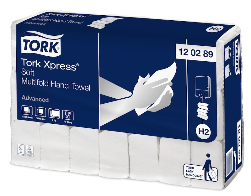 Tork H2 Xpress Multifold soft 2 ply Towel 25,5x21,3